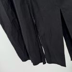 Anthropologie Dress SZ Large Midi Black Slit Halter Fringe Stretch Linen Cotton Photo 10