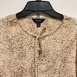 Simply Vera, Vera Wang Simply Vera Vera Wang Womens XL Pleated Split Neck Top Blouse Plus Beige Photo 1