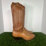 Panhandle  Slim Full Quill Ostrich Cowboy Boots Women’s 6.5 Tan Cognac Western Vintage Photo 2