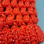 Handmade Crochet Dark Burnt Orange Ladies Beanie Hat One Size Metallic Speckles Photo 1