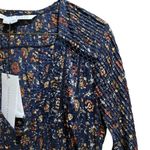 Veronica Beard NWT Shireen Button-Front Floral Print Pleated Dress in Ink Sz 2 Photo 10
