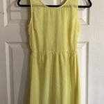 Francesca's Francesca’s Light Yellow Sheer Tie Back Mini Dress Fit & Flare S Photo 0