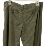 Dollhouse Linen Blend  Olive Green Raw Hem Casual Crop Beach Pants Juniors Size 9 Photo 10