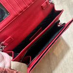 Steve Madden  | Women's Red White Faux Leather Adjustable Crossbody Bag Purse Photo 4