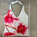 Supré Pink Orchid Print Halter Top – Size Small White Photo 4
