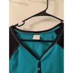 Sonoma Life+Style Women's Fleece Pajama Shirt Top Sleep Size Large Blue & Black Photo 4