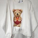 Bear hugging heart sweatshirt women's XL Grayson/threads Faded White Photo 0