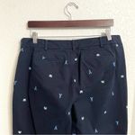 Talbots Womens Pants Blue Lobster Crab Embroidered Perfect Crop Curvy 14 Petite Photo 3