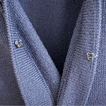 St. John Basics Santana Knit Open Front Cardigan Braided Trim Navy Size Large Photo 12