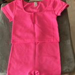 Colsie Hot Pink Short Sleeve Tee and Short Set Size L Photo 5