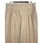 Abercrombie & Fitch NWT  Linen Pleated Pull‎ On Wide Leg Trouser Pants L Long Tan Photo 6