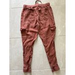 Nicole Miller Pants Size Medium Rust Linen Pull On Cargo Beachy Coastal Outdoor Photo 3
