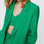 Nasty Gal  NWT Oversized Shoulder-Padded Blazer – Green | Size 6 Photo 0