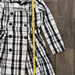 Merona  Women's Plaid Trench Coat - Black and Cream Photo 2