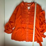 Cato NWT  Sheer Lace Button Down Blouse‎ Size 26/28W Pintuck Tie Waist Boho Fall Photo 10