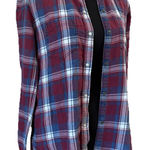 American Eagle Red Blue White Plaid Button (Snaps) Up Long Sleeve Shirt, Size XS Photo 0