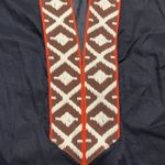 Tory Burch Tunic Long Sleeve Top Navy Size 4 Tribal Beach Cover Embroider Sheer Photo 4