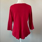 kim rogers  Notched Scoopneck 3/4 Sleeve Red TShirt Size Medium Photo 2