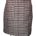 Loft Skirt Womens 2 Green Purple Tweed Pencil Straight Mini Skirt Casual Office Photo 0