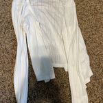 Pink Rose White Cropped Button Up Sweater Photo 0