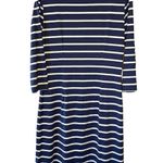 J. McLaughlin  Woman's Navy & White Striped Classic Midi Dress Size Medium Photo 5