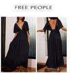 Free People Beach LaLa Black Backless Maxi Dress Black L Photo 1