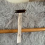 Free People  Faux Fur Cardigan in Light Blue/Gray Size Small Photo 4