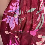 Free People  Of Paradise Floral Bird Tie-Front Bell Sleeve Sheer Crop Top Sz Med Photo 8