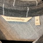 Soft Surroundings Charcoal, Gray Windowpane Button Down Shirt Medium Photo 2