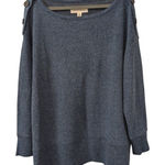 French Connection Plus 1X Blue Waffle Knit Tunic Top Shirt Long Comfy Warm Green Size 18 Photo 0