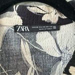 ZARA  Black & Cream Floral Shirt Dress Size XS Photo 6