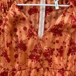 ASOS  Red and Orange Puff Sleeve Maxi Floral Dress Size 10 Photo 4