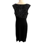Connected Apparel Embellished Faux Wrap Dress Women 12 Black Sleeveless Cocktail Photo 2