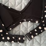 Aerie NWT Black & White Polka Dot Ribbed Voop Plunge Scoop Bikini Top - Size XS Photo 4