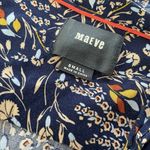 Maeve  Blue Whimsy Fairy Tie Neck Anthropologie Small Shirt Blouse Floral Photo 4