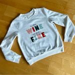 1901  “Mulled WINE and feelin’ FINE” Colorful Sweatshirt, White, Size S Photo 0
