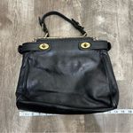 Talbots  Black Snakeskin Double Turn Lock Leather Satchel Bag Photo 14