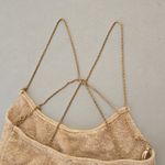 ZARA Sweater Knit Crop Top With Chain Detail In Beige Size S Photo 5