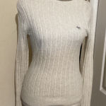 Abercrombie & Fitch Abercrombie Fitch Womens Ribbed Turtleneck Sweater Cream XS Cozy Warm Photo 0