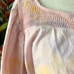 ZARA  Tie Dye Balloon Sleeve Crop Peplum Blouse in Pink Multi Photo 5