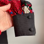 Vintage 80s Anne Crimmins Umi Collections Black Silk Dress Print Sleeves Size 6 Photo 2