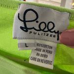 Lilly Pulitzer  Lime Green Boat Neck 3/4 Sleeve Shirt - Large - 100% Cotton Photo 2