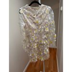Avec Les Filles Women’s White Floral Embroidered Mini Dress 4 Sheer Long Sleeve Photo 5