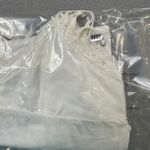 John Galt NWT  Linen Cami Top with Lace Trim One Size Womens White Tie Waist Photo 5