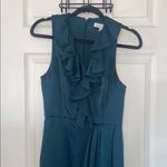 Shona joy Luxe Plunging Frill Maxi Dress In Emerald Green Size 4 Photo 3
