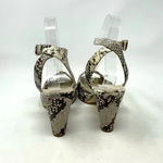 Hobbs London Snake Leather Vivienne Heeled Sandals Size 37 / US 6 Brown Photo 8