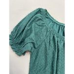 Philosophy  Womens Size M Green Swiss Dot Puffed Sleeve Blouse Bohemian Photo 3