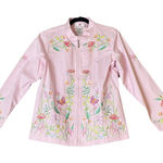 Quacker Factory  Large Embroidered Pink Jacket‎ Sequin Butterflies Flowers Fairy Photo 0