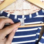 J.Crew  | Blue & White Racerback Striped Maxi Dress with Side Slits Photo 5