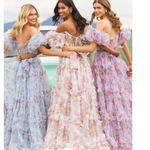 Sherri Hill  Light Blue Tulle Floral Printed Prom/Pageant Dress Photo 2